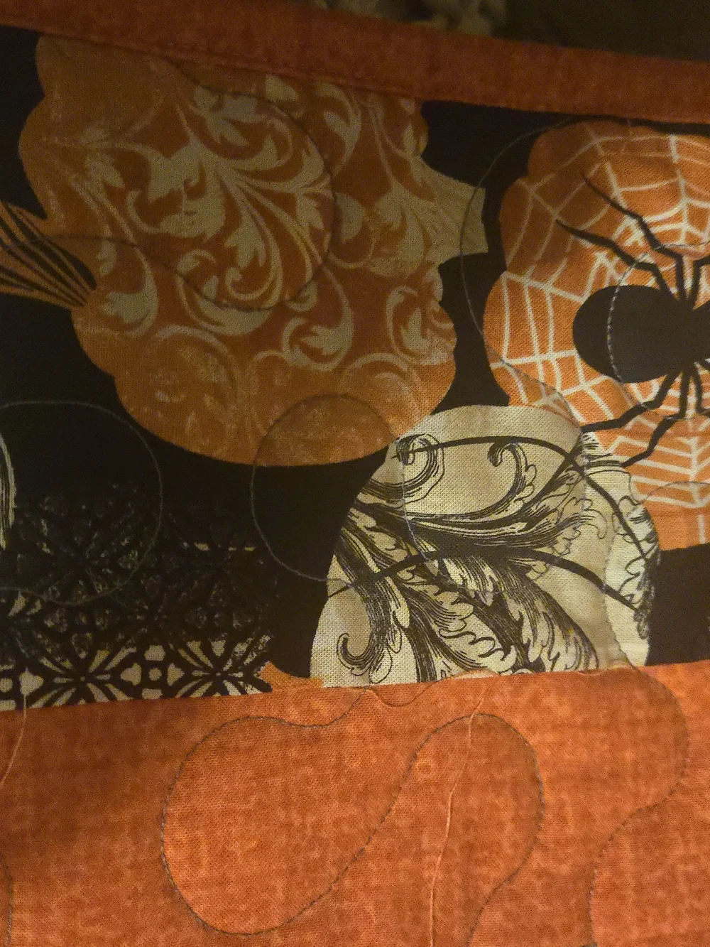 Contemporary Fall, Halloween Embroidered  Quilt